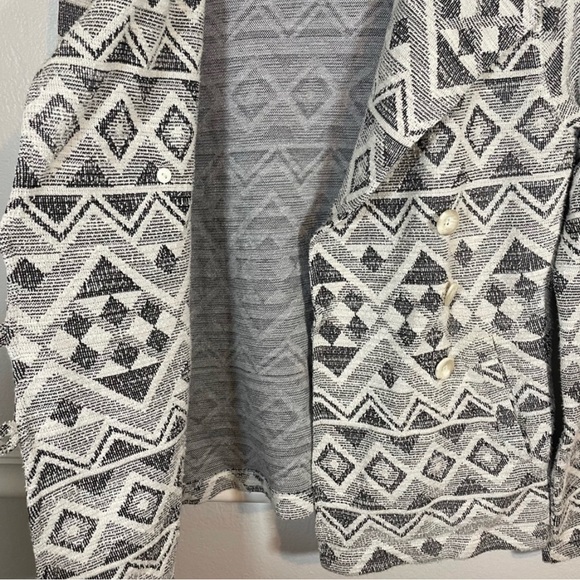 Lucky Brand Tribal Pattern Button Front Blazer Jacket Size M - Picture 11 of 13